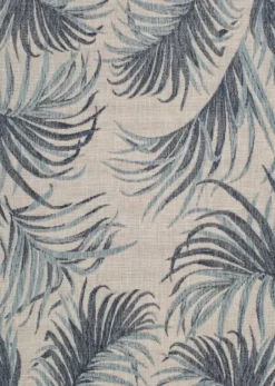 Outdoor Rugs-Kirkland's Home Azure Terrace Sun Shower Outdoor Area Rug, 7X9 Blue/Ivory