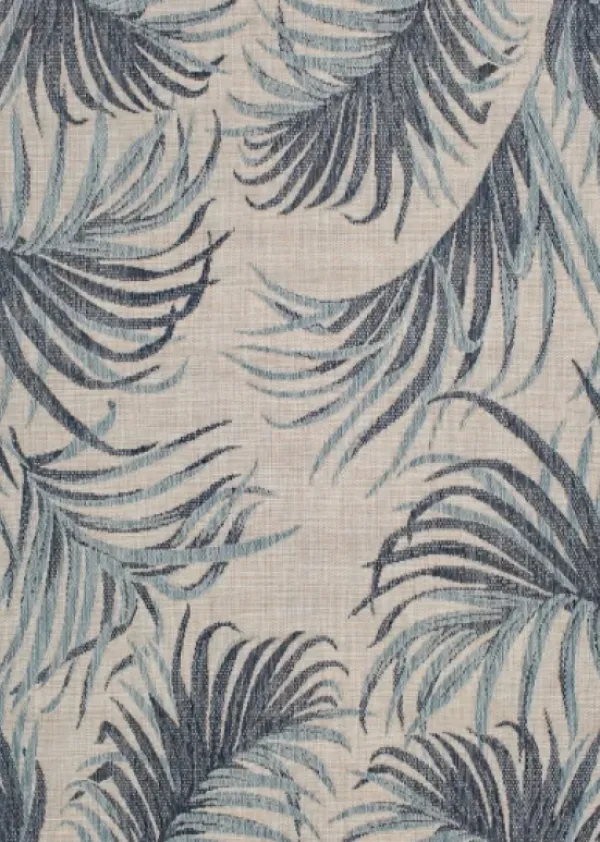 Outdoor Rugs-Kirkland's Home Azure Terrace Sun Shower Outdoor Area Rug, 7X9 Blue/Ivory