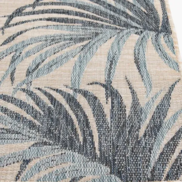 Outdoor Rugs-Kirkland's Home Azure Terrace Sun Shower Outdoor Area Rug, 7X9 Blue/Ivory