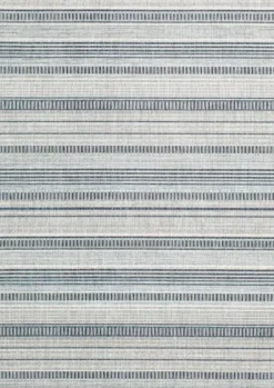 Outdoor Rugs-Kirkland's Home Azure Terrace Sun Shower Outdoor Area Rug, 5X8 Blue/Ivory