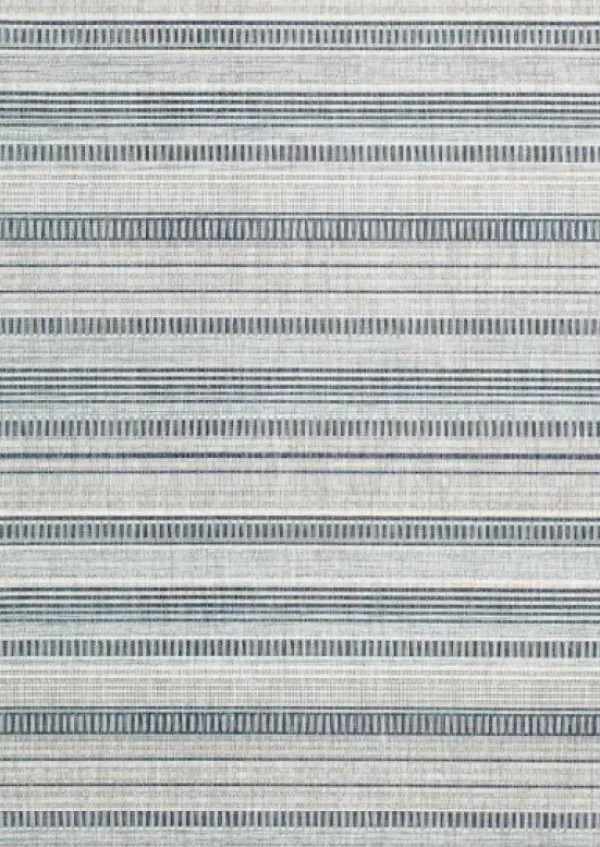 Outdoor Rugs-Kirkland's Home Azure Terrace Sun Shower Outdoor Area Rug, 5X8 Blue/Ivory