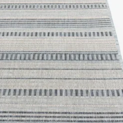 Outdoor Rugs-Kirkland's Home Azure Terrace Sun Shower Outdoor Area Rug, 5X8 Blue/Ivory