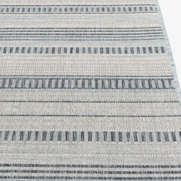 Outdoor Rugs-Kirkland's Home Azure Terrace Sun Shower Outdoor Area Rug, 5X8 Blue/Ivory
