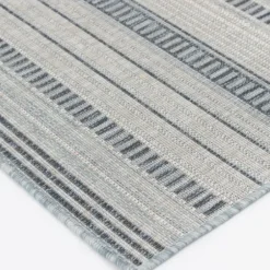 Outdoor Rugs-Kirkland's Home Azure Terrace Sun Shower Outdoor Area Rug, 5X8 Blue/Ivory