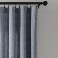 Curtains & Drapes-Kirkland's Home Back Tab Blackout Curtain Panel Set, 95 In. Blue