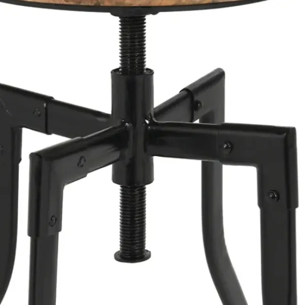 Bar Stools & Counter Height Stools-Kirkland's Home Backless Mango Wood Adjustable Bar Stool Black/Brown