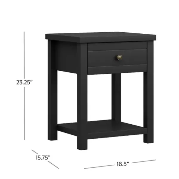 Accent & End Tables-Kirkland's Home Bailie Wooden Side Table Black