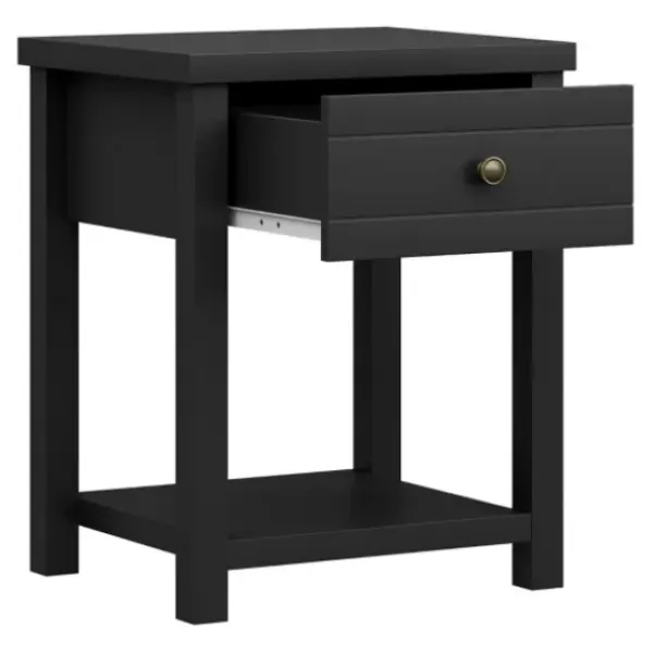 Accent & End Tables-Kirkland's Home Bailie Wooden Side Table Black