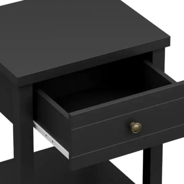 Accent & End Tables-Kirkland's Home Bailie Wooden Side Table Black