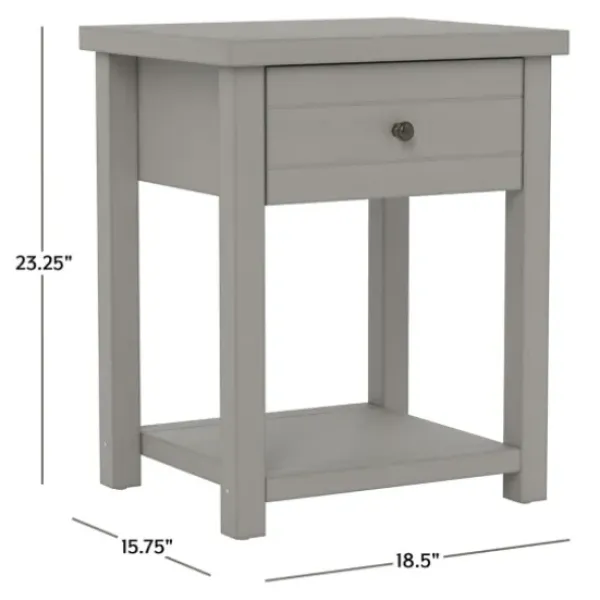Accent & End Tables-Kirkland's Home Bailie Wooden Side Table Gray