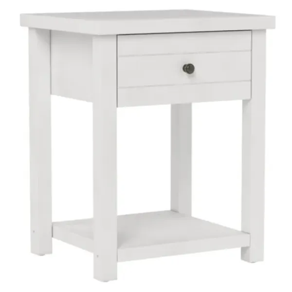 Accent & End Tables-Kirkland's Home Bailie Wooden Side Table White
