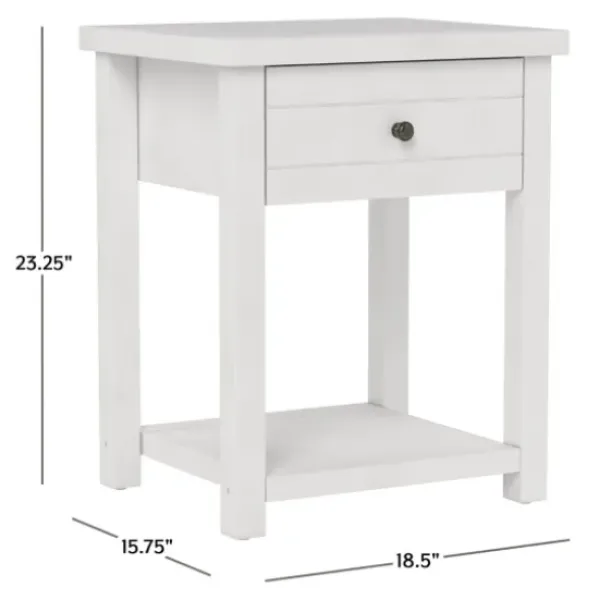 Accent & End Tables-Kirkland's Home Bailie Wooden Side Table White