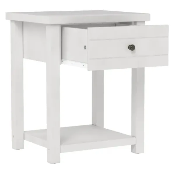 Accent & End Tables-Kirkland's Home Bailie Wooden Side Table White