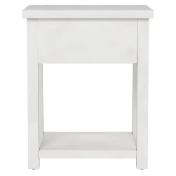 Accent & End Tables-Kirkland's Home Bailie Wooden Side Table White