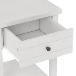Accent & End Tables-Kirkland's Home Bailie Wooden Side Table White