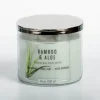 Candles-Kirkland's Home Bamboo Aloe 14 Oz. Triple Wick Jar Candle Green/Silver