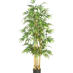 Trees & Topiaries-Kirkland's Home Bamboo Silk Tree, 5.3 Ft.
