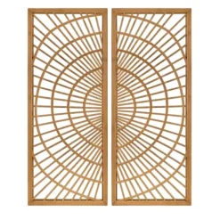 Wall Plaques-Kirkland's Home Bamboo Sunburst 2-Pc. Wall Panels Tan