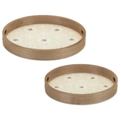 Decorative Trays-Kirkland's Home Bamboo Woven Trays, Set Of 3 Black