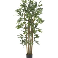 Trees & Topiaries-Kirkland's Home Bambusa Bamboo Silk Tree, 4 Ft.