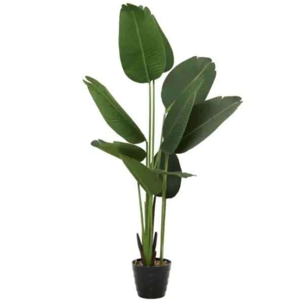 Trees & Topiaries-Kirkland's Home Banana Tree In Ribbed Rock Planter