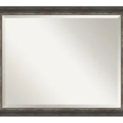 Decorative Mirrors-Kirkland's Home Bark Rustic Char Frame Beveled Mirror