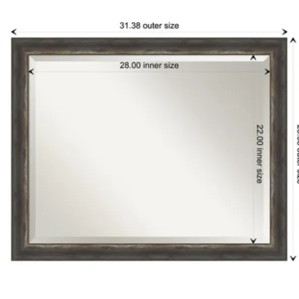 Decorative Mirrors-Kirkland's Home Bark Rustic Char Frame Beveled Mirror