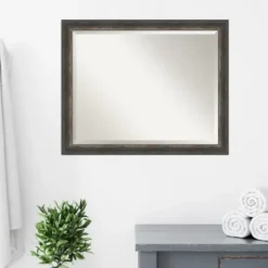 Decorative Mirrors-Kirkland's Home Bark Rustic Char Frame Beveled Mirror