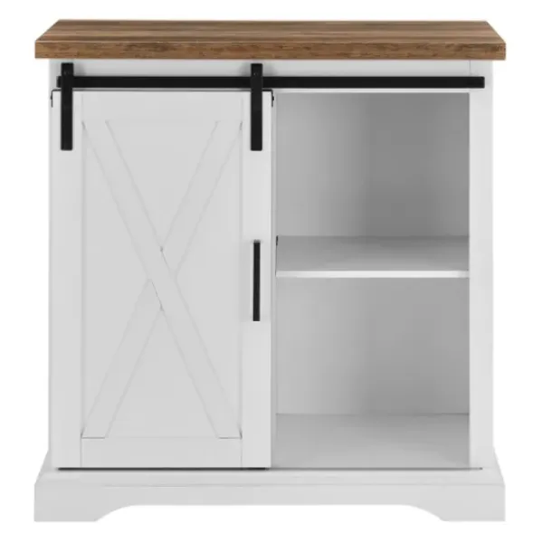 Cabinets & Sideboards-Kirkland's Home Barn Door Cabinet White