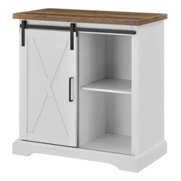 Cabinets & Sideboards-Kirkland's Home Barn Door Cabinet White