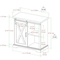 Cabinets & Sideboards-Kirkland's Home Barn Door Cabinet White