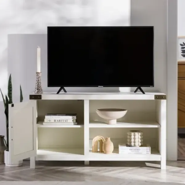 Tv Stands & Media Consoles-Kirkland's Home Barn Door Console Tv Stand White
