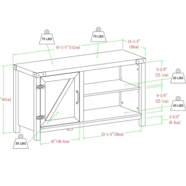 Tv Stands & Media Consoles-Kirkland's Home Barn Door Console Tv Stand White