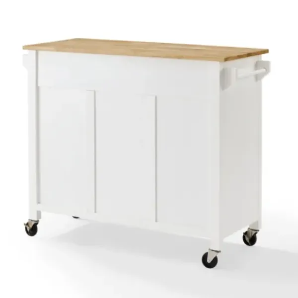 Kitchen Islands & Bar Carts-Kirkland's Home Barn Door Kitchen Cart White