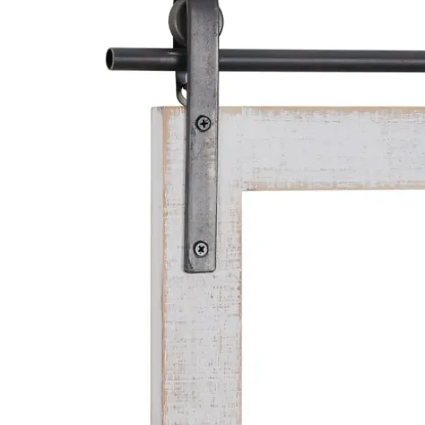 Decorative Mirrors-Kirkland's Home Barn Door Mirror With Shelf White