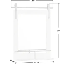 Decorative Mirrors-Kirkland's Home Barn Door Mirror With Shelf White