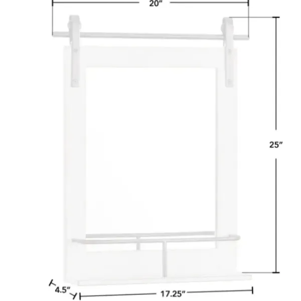 Decorative Mirrors-Kirkland's Home Barn Door Mirror With Shelf White