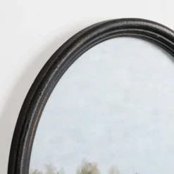 Framed Art-Kirkland's Home Barn Landscape Oval Framed Art Print Brown/Tan/White