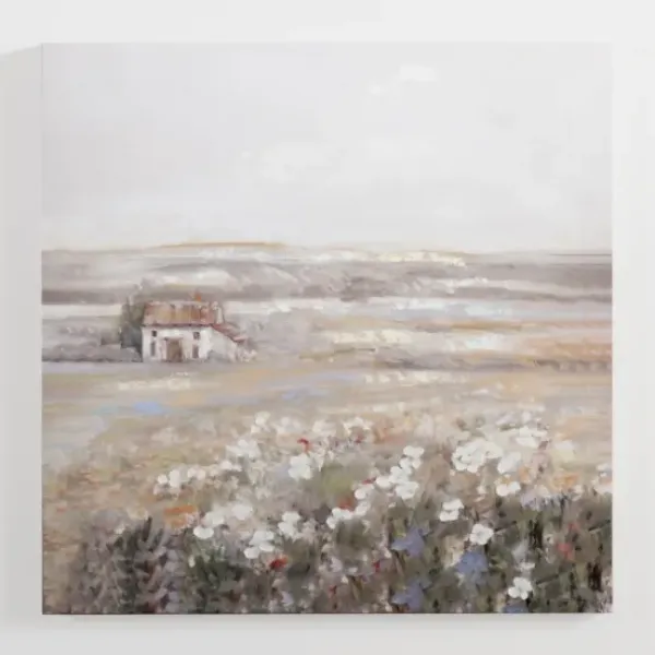 Canvas Art-Kirkland's Home Barn On The Meadow Canvas Art Print White/Gray/Brown