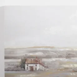 Canvas Art-Kirkland's Home Barn On The Meadow Canvas Art Print White/Gray/Brown