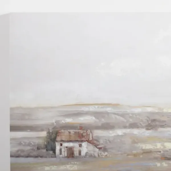 Canvas Art-Kirkland's Home Barn On The Meadow Canvas Art Print White/Gray/Brown