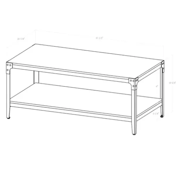 Coffee Tables-Kirkland's Home Barnwood Angle Iron Coffee Table Brown