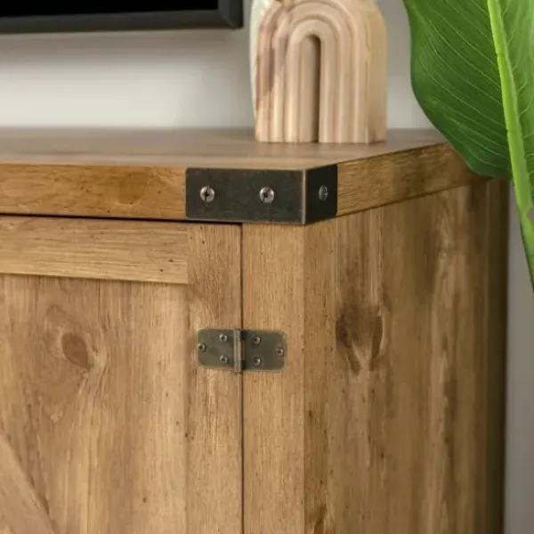 Tv Stands & Media Consoles-Kirkland's Home Barnwood Barn Doors Tv Stand Brown