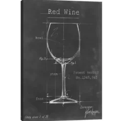 Wall Quotes & Signs-Kirkland's Home Barware Blueprint Iii Canvas Art Print, 18X26 In. Black/White