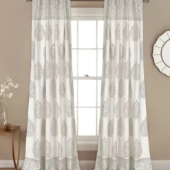 Curtains & Drapes-Kirkland's Home Basketweave Curtain Panel Set, 84 In White