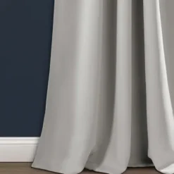 Curtains & Drapes-Kirkland's Home Basketweave Curtain Panel Set, 84 In Gray