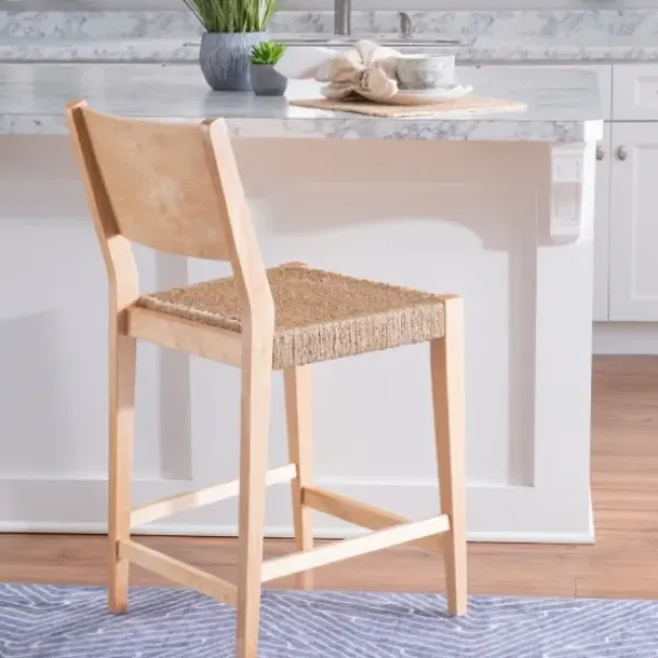Bar Stools & Counter Height Stools-Kirkland's Home Basketweave Seat Counter Stools, Set Of 2 Tan