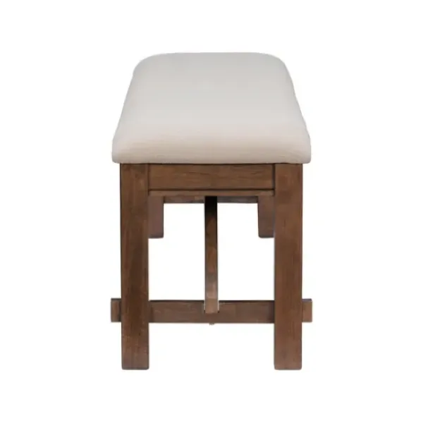 Benches & Ottomans-Kirkland's Home Basketweave Upholstered Wood Bench Tan