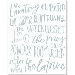 Wall Quotes & Signs-Kirkland's Home Bathroom Names Canvas Art Print White