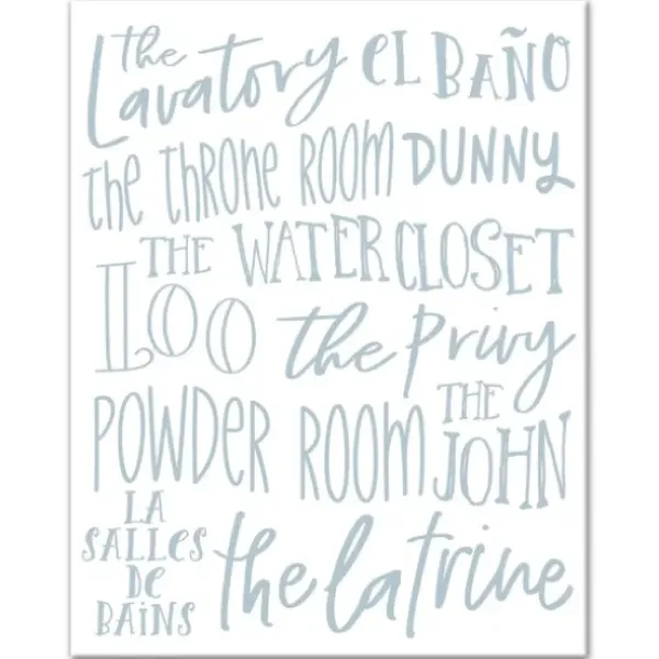 Wall Quotes & Signs-Kirkland's Home Bathroom Names Canvas Art Print White